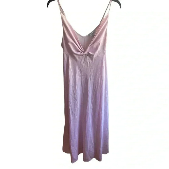 Delicates Satin Slip‎ Light Pink Midi Sleeveless Cocktail Party Evening Dress - Picture 1 of 9